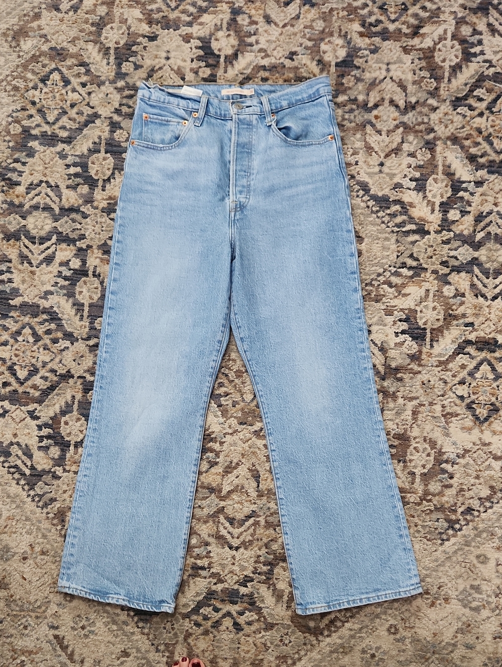 Levis Ribcage Crop Boot Light Wash Women's High-Rise Straight Leg Jeans